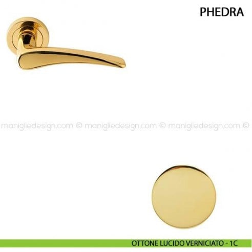 Maniglia per porta Phedra Comit ottone lucido verniciato