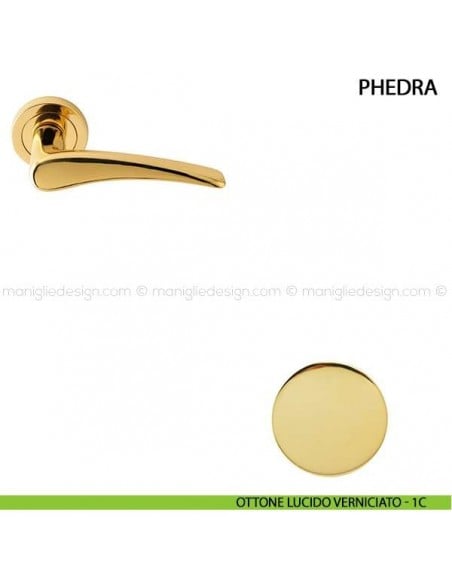 Maniglia per porta Phedra Comit ottone lucido verniciato