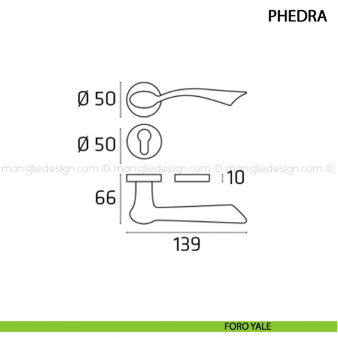 Maniglia per porta Phedra Comit foro yale