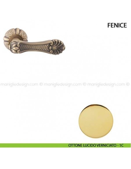 Maniglia per porta Fenice Comit ottone lucido verniciato