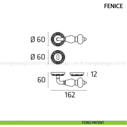 Maniglia per porta Fenice Comit foro patent