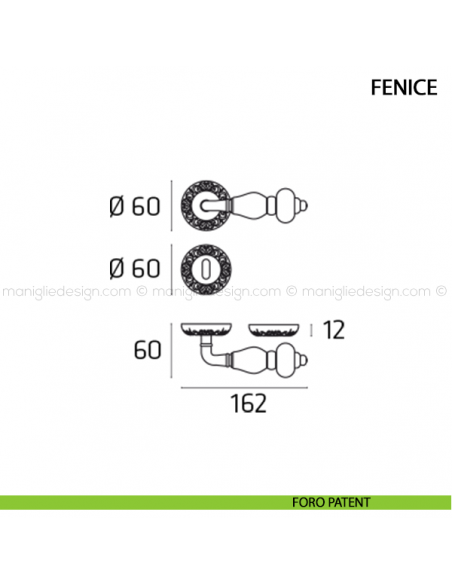 Maniglia per porta Fenice Comit foro patent