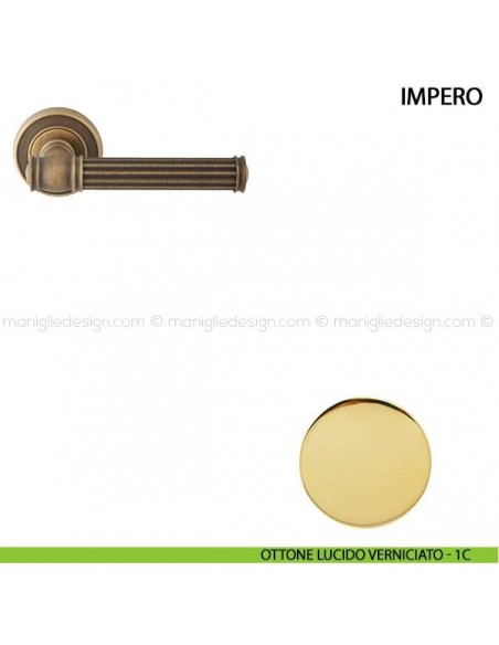 Maniglia per porta Impero Comit ottone lucido verniciato