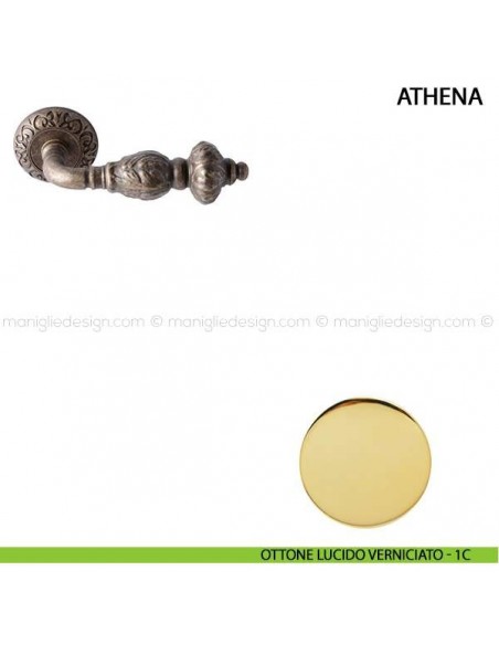 Maniglia per porta Athena Comit ottone lucido verniciato