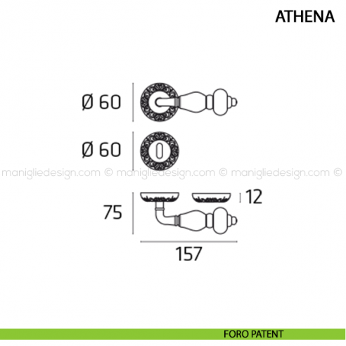 Maniglia per porta Athena Comit foro patent