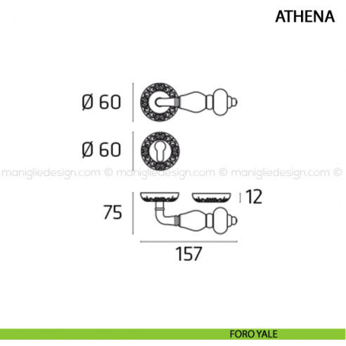 Maniglia per porta Athena Comit foro yale