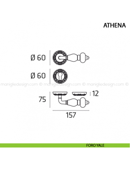 Maniglia per porta Athena Comit foro yale