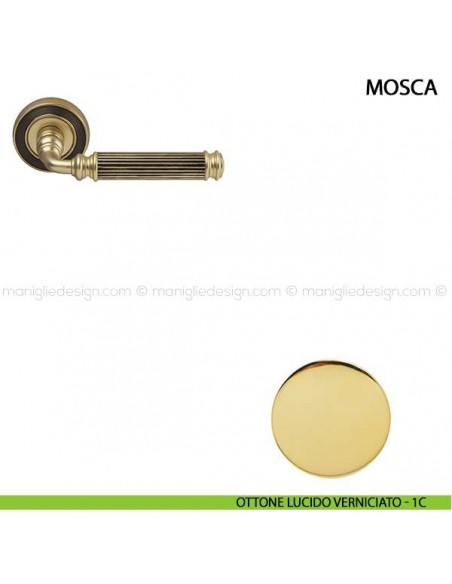 Maniglia per porta Mosca Comit ottone lucido verniciato