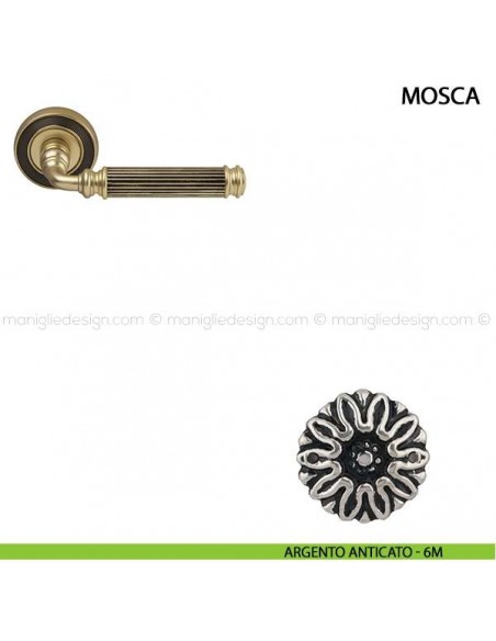 Maniglia per porta Mosca Comit argento anticato