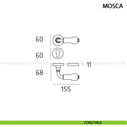 Maniglia per porta Mosca Comit foro yale