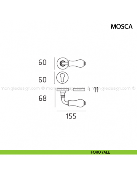 Maniglia per porta Mosca Comit foro yale
