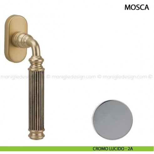 Maniglia per finestra martellina DK Mosca Comit cromo lucido