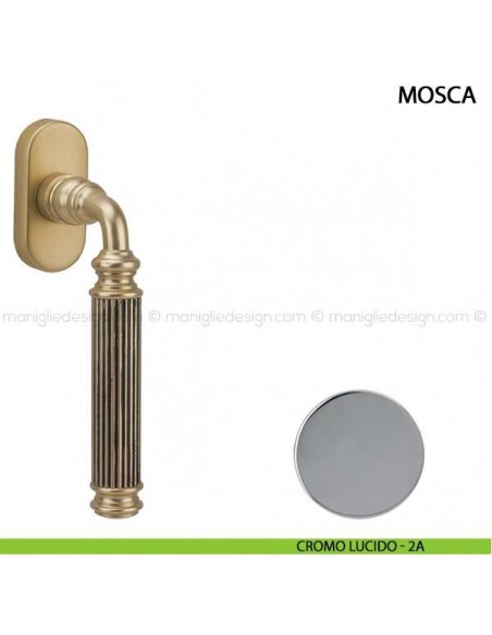 Maniglia per finestra martellina DK Mosca Comit cromo lucido