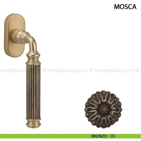 Maniglia per finestra martellina DK Mosca Comit bronzo