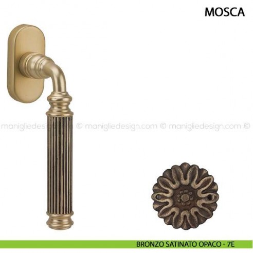 Maniglia per finestra martellina DK Mosca Comit bronzo satinato opaco