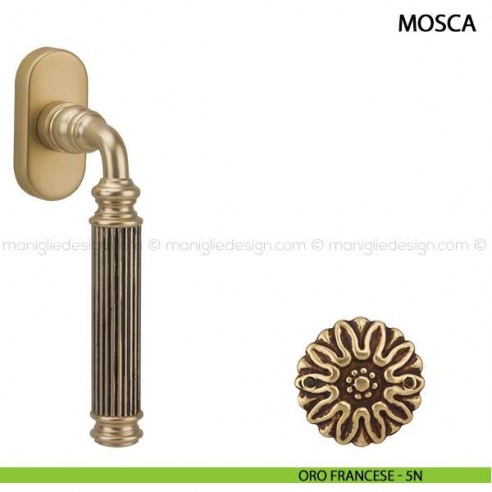 Maniglia per finestra martellina DK Mosca Comit oro francese