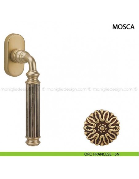 Maniglia per finestra martellina DK Mosca Comit oro francese