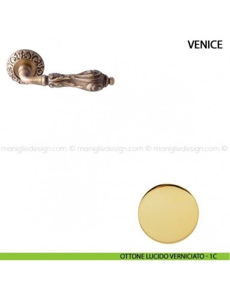 Maniglia per porta Venice Comit ottone lucido verniciato