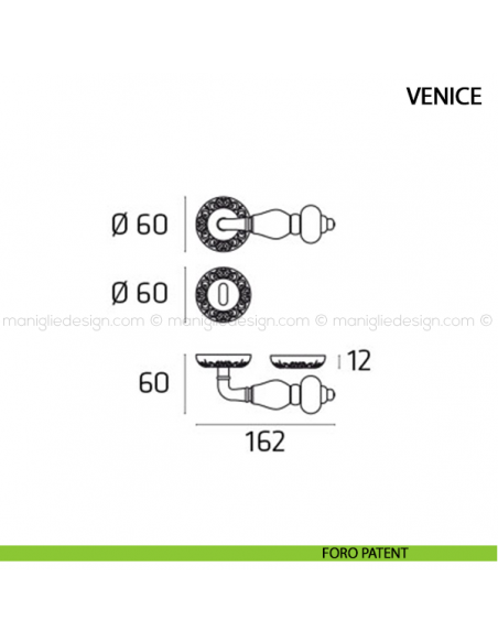 Maniglia per porta Venice Comit foro patent