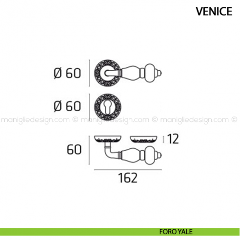 Maniglia per porta Venice Comit foro yale