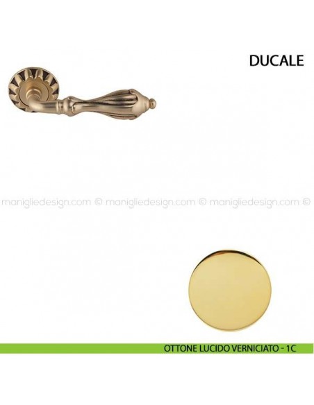 Maniglia per porta Ducale Comit ottone lucido verniciato