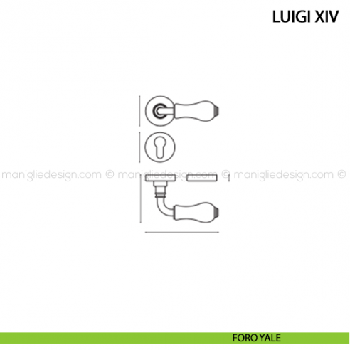Maniglia per porta Luigi XVI Comit foro yale