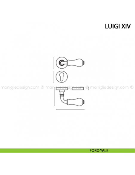 Maniglia per porta Luigi XVI Comit foro yale