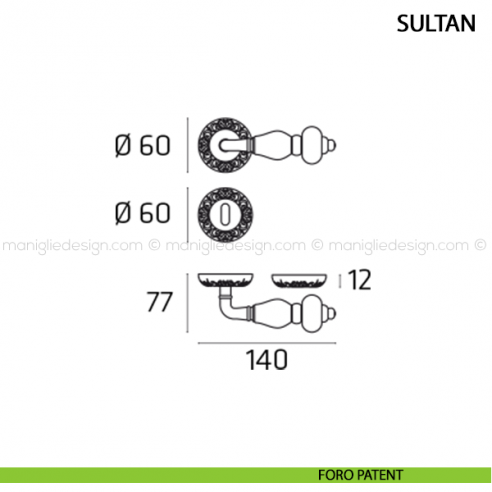 Maniglia per porta Sultan Comit foro patent