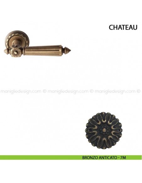 Maniglia per porta Chateau Comit bronzo anticato