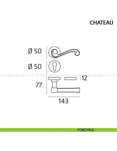 Maniglia per porta Chateau Comit foro yale