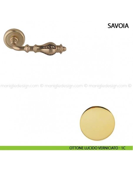 Maniglia per porta Savoia Comit ottone lucido verniciato