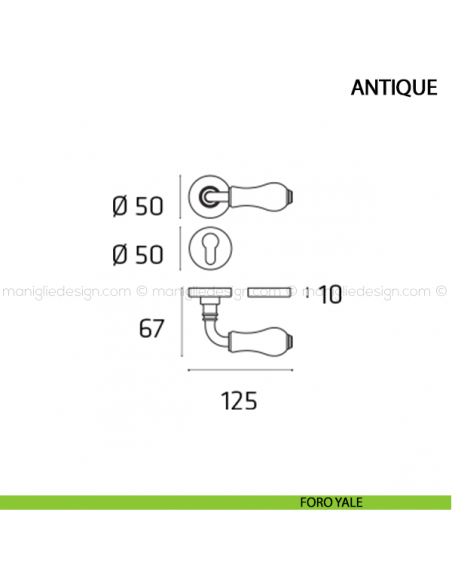 Maniglia per porta Antique Comit foro yale