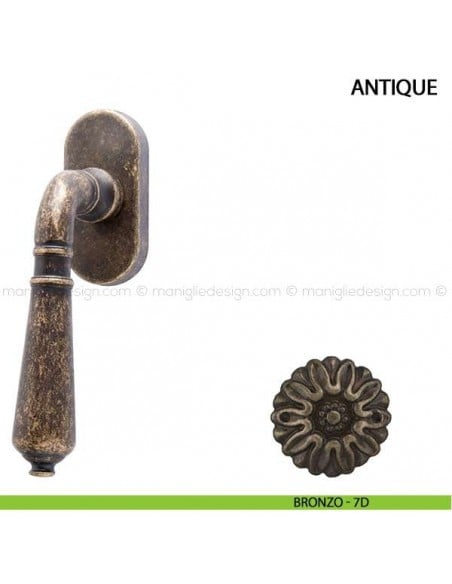 Maniglia per finestra martellina DK Antique Comit bronzo