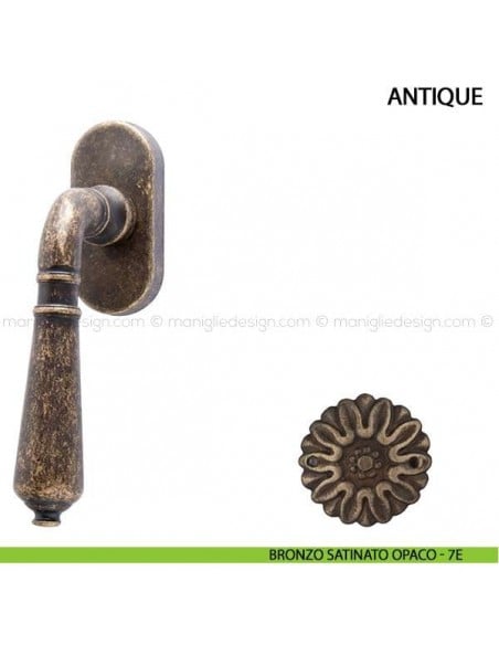 Maniglia per finestra martellina DK Antique Comit bronzo satinato opaco