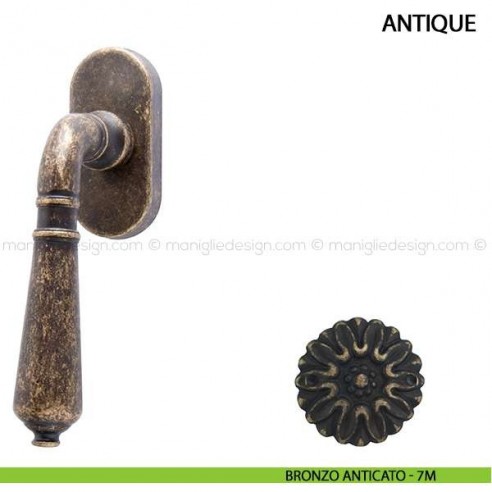 Maniglia per finestra martellina DK Antique Comit bronzo anticato