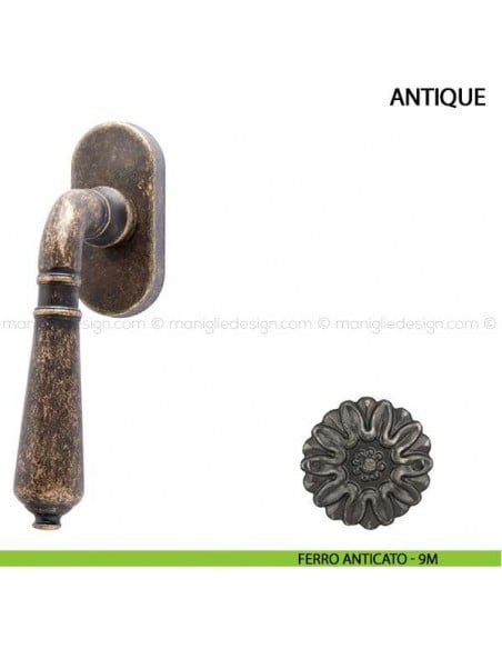 Maniglia per finestra martellina DK Antique Comit ferro anticato