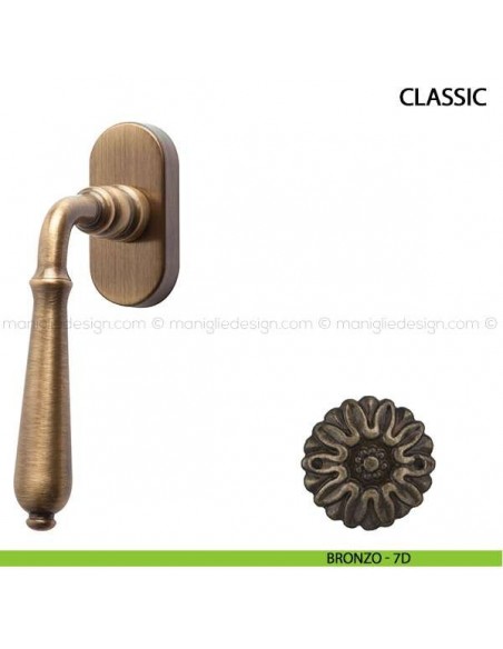 Maniglia per finestra martellina DK Classic Comit bronzo