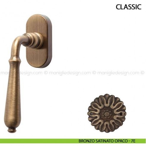 Maniglia per finestra martellina DK Classic Comit bronzo satinato opaco