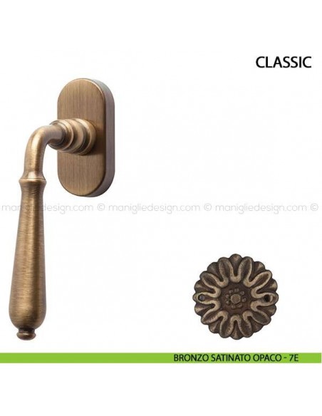 Maniglia per finestra martellina DK Classic Comit bronzo satinato opaco