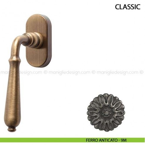 Maniglia per finestra martellina DK Classic Comit ferro anticato