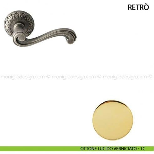 Maniglia per porta Retrò Comit ottone lucido verniciato