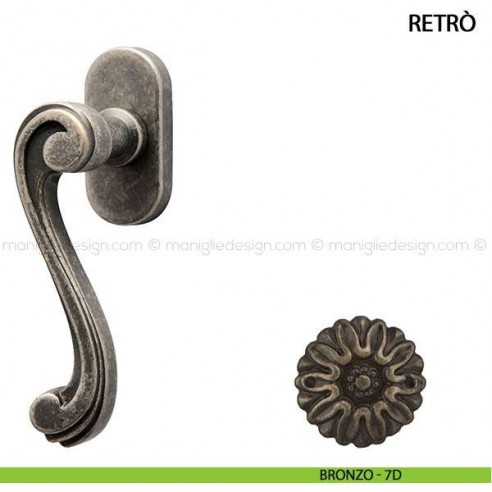 Maniglia per finestra martellina DK Retrò Comit bronzo