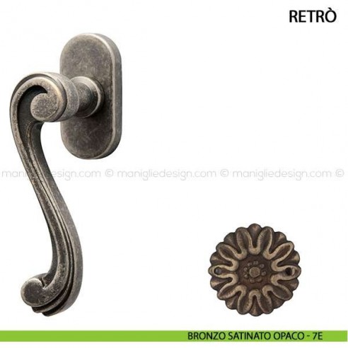Maniglia per finestra martellina DK Retrò Comit bronzo satinato opaco