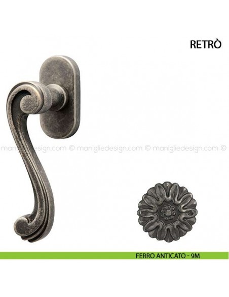 Maniglia per finestra martellina DK Retrò Comit ferro anticato