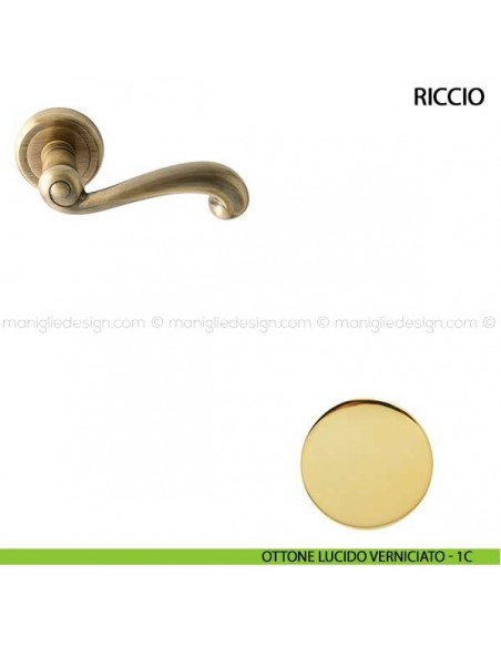 Maniglia per porta Riccio Comit ottone lucido verniciato
