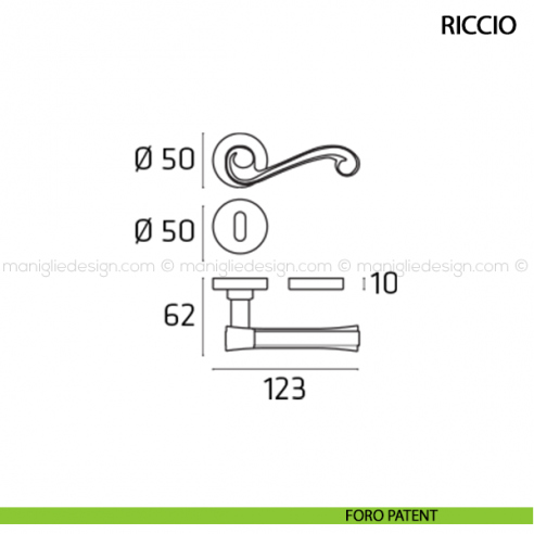 Maniglia per porta Riccio Comit foro patent