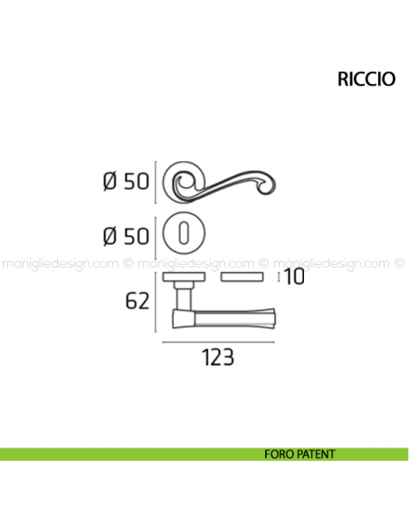 Maniglia per porta Riccio Comit foro patent