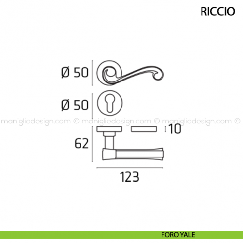 Maniglia per porta Riccio Comit foro yale