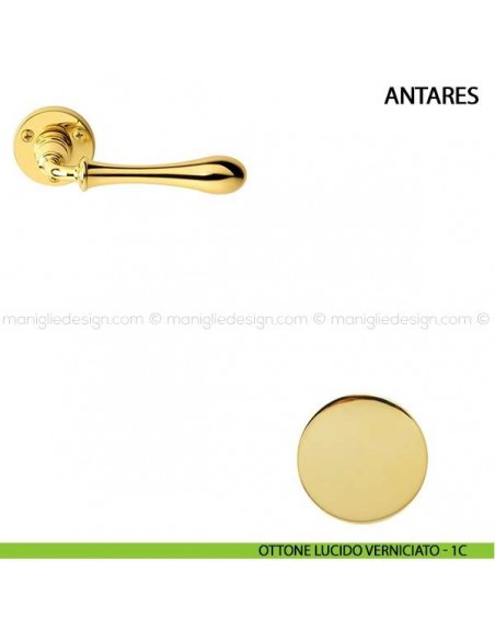 Maniglia per porta Antares Comit ottone lucido verniciato