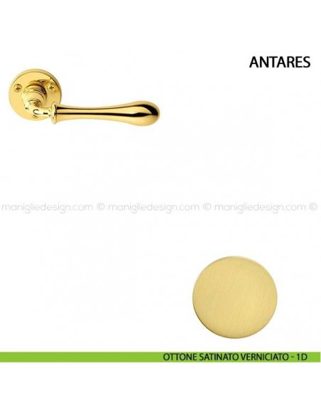 Maniglia per porta Antares Comit ottone satinato verniciato